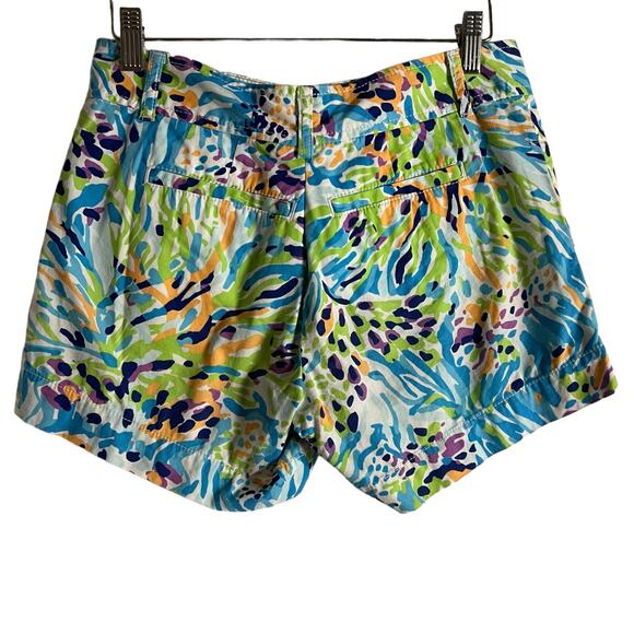 Lilly Pulitzer Sea Soiree Blue Green Callahan Shorts Size 4 - Picture 7 of 7